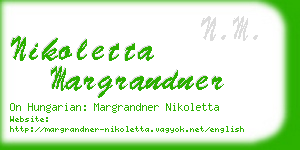 nikoletta margrandner business card